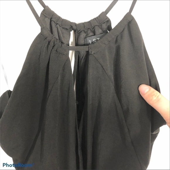 1.State Black Halter Waist Tie Jumpsuit NWT Women Large - Picture 9 of 14